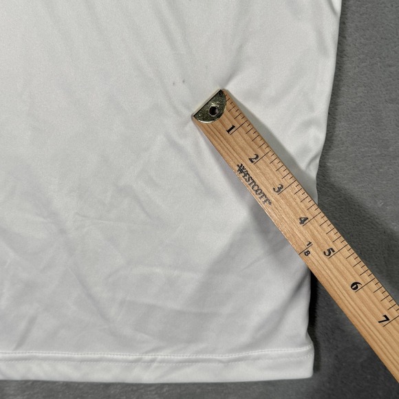Collars & Co Polo Shirt Mens Large White Dress Collar Golf Performance *FLAW - Picture 2 of 8